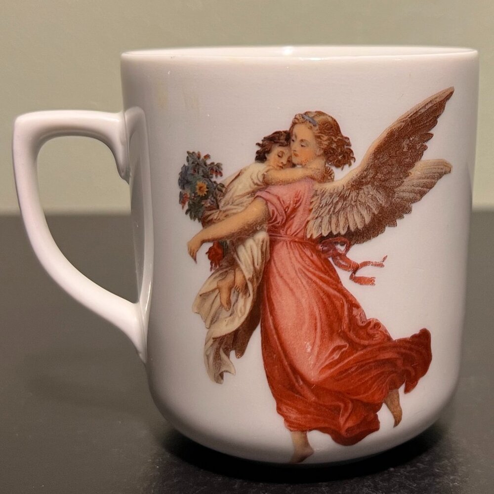 Vintage Czech Republic Porcelain Guardian Angel Tea Mug Cup Victorian Core Gift